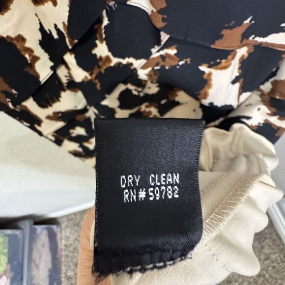 Adrianna Papell Dress Womens 14 Sheath Animal Print Ruched V Neck Cocktail Party - Picture 11 of 11